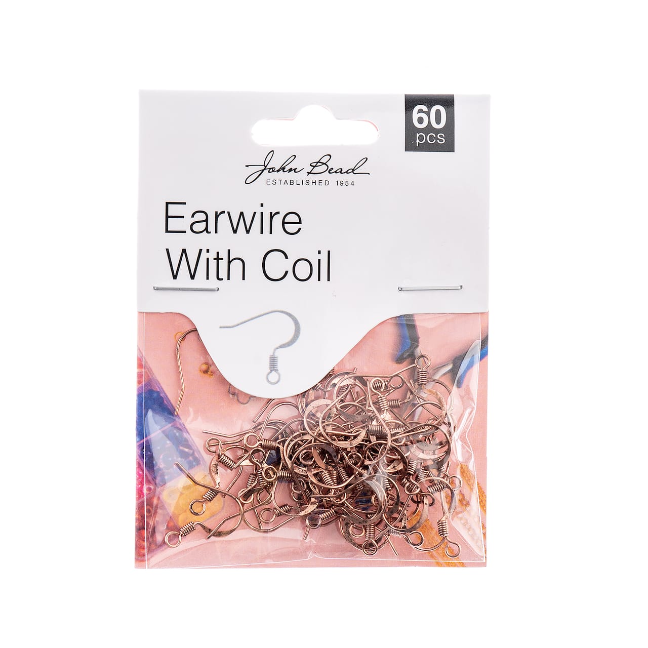 John Bead Must Have Findings 18mm Earwire with Coil, 60ct.